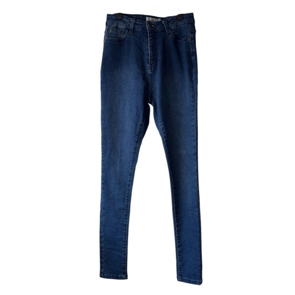 LA- 1 High Waisted Skinny Jeans Blue - Picture 1 of 4